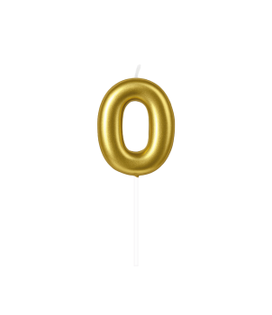 Number candle gold - 0