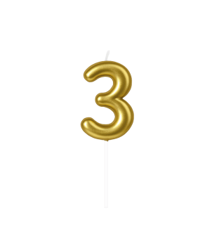 Number candle gold - 3