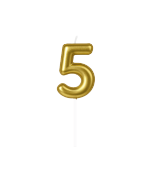 Number candle gold - 5