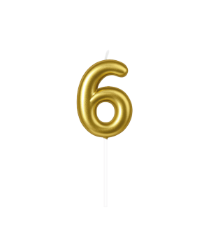 Number candle gold - 6