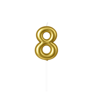 Number candle gold - 8