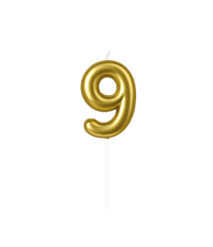 Number candle gold - 9