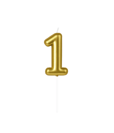 Number candle gold - 1