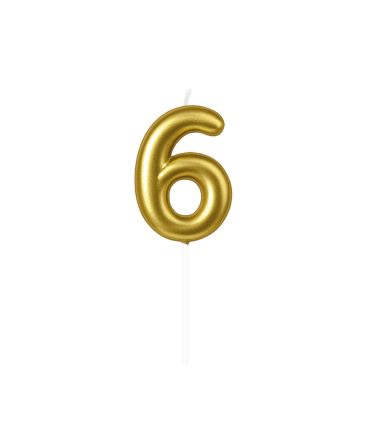 Number candle gold - 6
