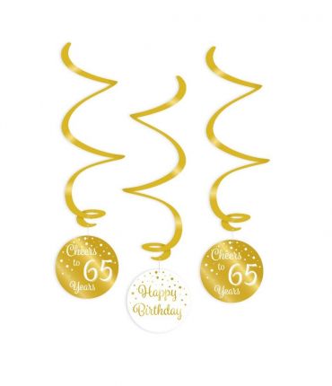 Swirl decorations gold/white - 65