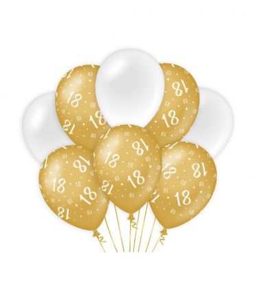 Decoration balloons Gold/white - 18