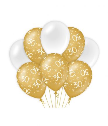 Decoration balloons Gold/white - 30