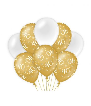 Decoration balloons Gold/white - 40