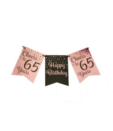 Party flag banner rose/black - 65