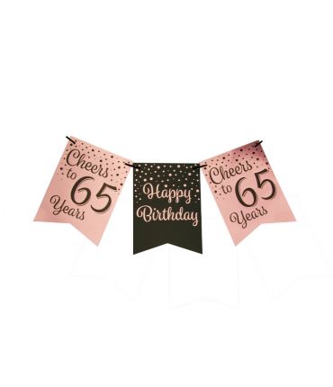 Party flag banner rose/black - 65