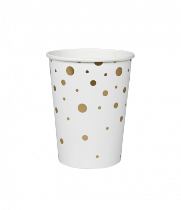 Party table ware - cups gold/white