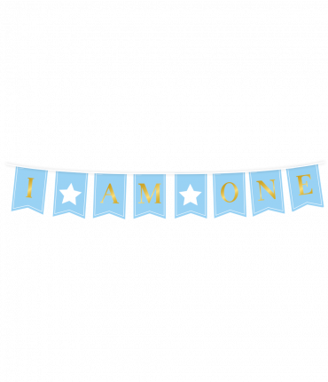 Flag banner - First birthday boy