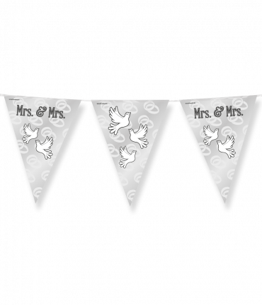 Party Flags foil - Mrs. & Mrs.