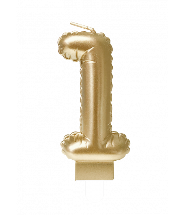 Foil balloon candle gold - 1