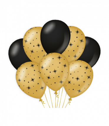 Balloons gold/black - Stars