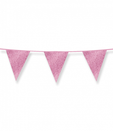 Glitter flags 16 x 20cm - Baby pink