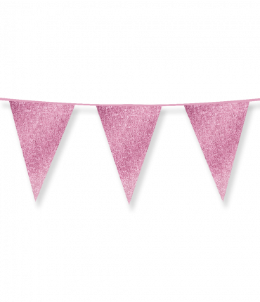 Glitter flags 20 x 30cm - Baby pink