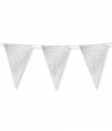 Glitter flags 20 x 30cm - Silver