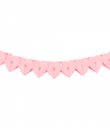 Paper garland - Heart pink
