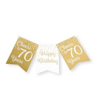 Party flag banner gold/white - 70