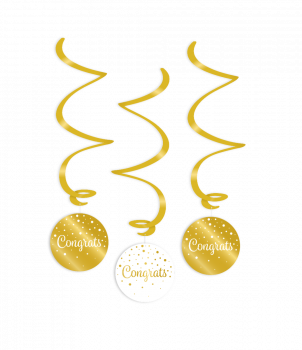 Swirl decorations gold/white - Congrats