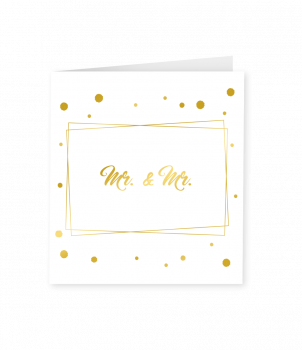 Gold white cards - Mr. & Mr.