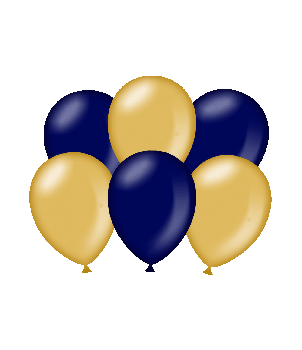 Party balloons - Metallic gold - blue