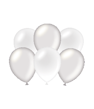 Party balloons - Metallic silver - white