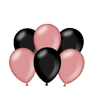 Party balloons - Metallic rose gold - black