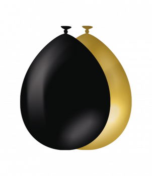 Balloons 10 pcs. - Gold and Black