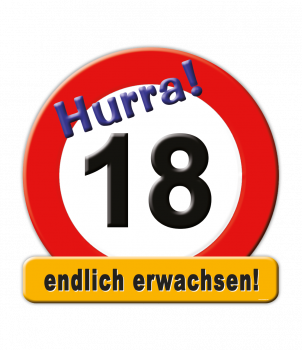 Decoration sign - 18 Jahre