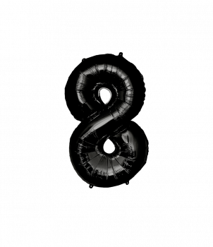 Foil Balloon 86 cm - no.8 Black