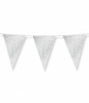 Glitter flags 20 x 30cm - Silver