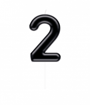 Number candle black - 2