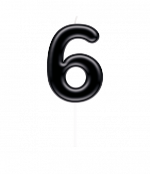 Number candle black - 6