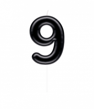 Number candle black - 9