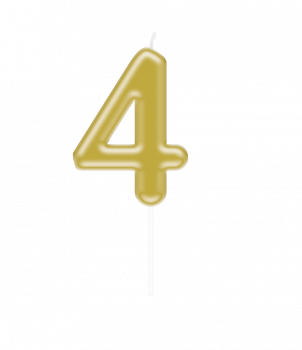 Number candle gold - 4