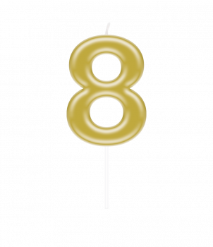 Number candle gold - 8