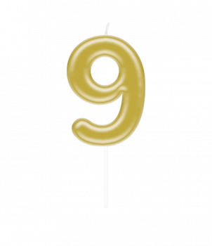 Number candle gold - 9