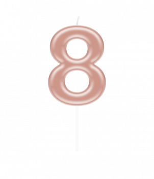 Number candle rose gold - 8