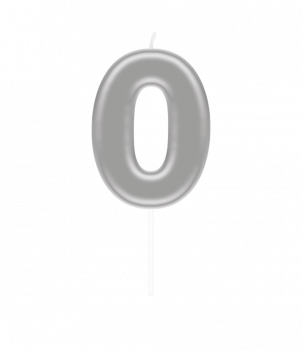 Number candle silver - 0