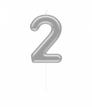 Number candle silver - 2