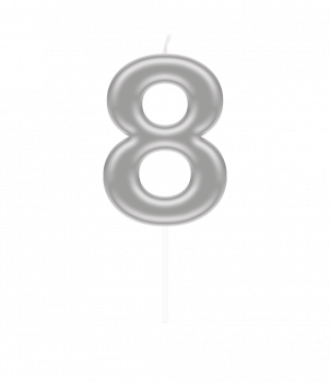 Number candle silver - 8