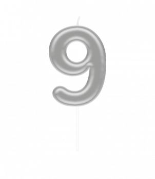 Number candle silver - 9