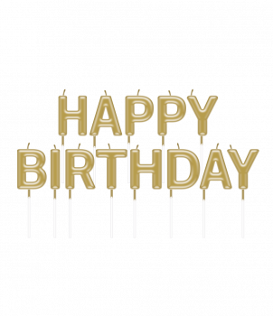 Party candles - Happy birthday gold
