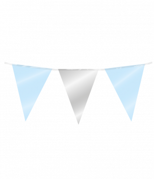 Party Flag Foil - Light blue Silver