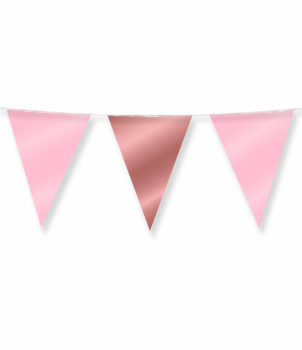 Party Flags foil - Pink and rose gold